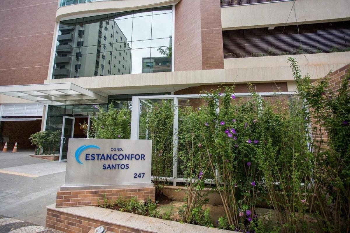 Estanconfor Praia Santos Ac Garagem Sacada Fechada Bagian luar foto